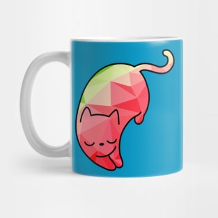 Sleepy Pink Cat Triangle Pattern Mug